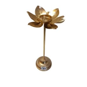 LOTUS THEELICHT HOUDER GOUD STAAND 18X40CM