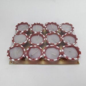 DIA KAARS ROOD WIT 12 STUKS 5CM