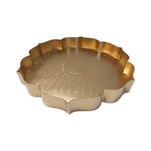 LOTUS BLOEM VORM SCHAAL GEGRAVEERD 30X30XX3CM DIEPTE