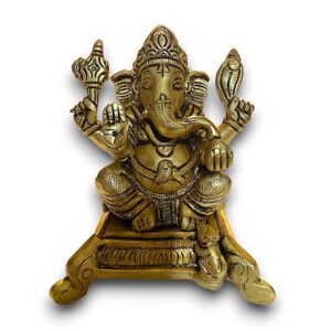 GANESHA BEELD GOUD 12CM