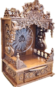 HEAVY TEAK - SIDE PEACOCK MANDIR 52,5CM HIGH