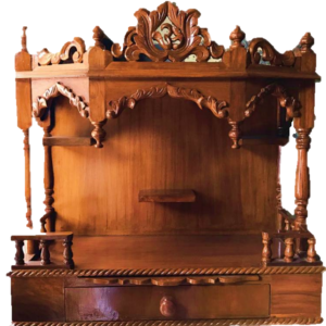 HEAVY TEAK V CROSS MANDIR 67,5CM HIGH 22,5CM DEEP