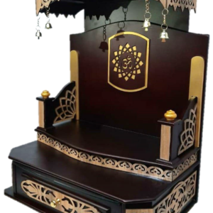 WOOD - TOP ROUND LASER MANDIR 45CM HIGH