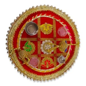 POOJA THALI 30CM KLEURIG DECO