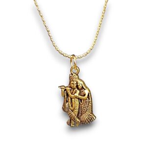 RADHA KRISHNA GOLD HANGER 2 CM WITH CHAIN
