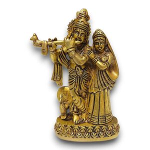 RADHA KRISHNA GOUD BEELD 15 CM