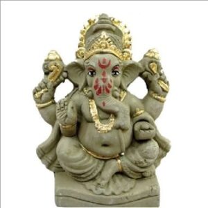 GANESH CLAY GOLD CROWN 17CM ECO FRIENDLY