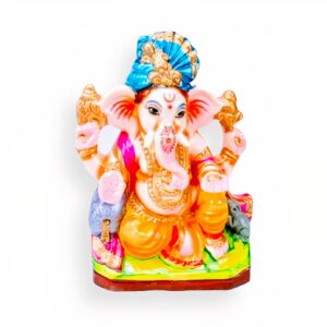GANESH BEELD  CLAY 20 CM GREEN & BLUE ECO FRIENDLY
