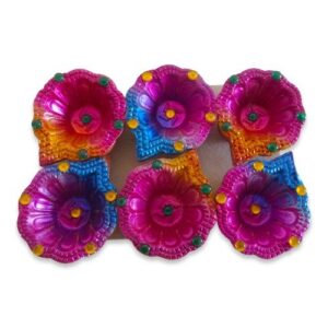 GEKLEURDE DIA'S 5CM 6 STUKS