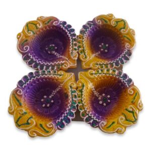 PAARSE GOUDE DIA 4 STUKS 8CM