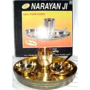 POOJA THALI LOTA  SET KOM EN GLAS KANSI 26CM